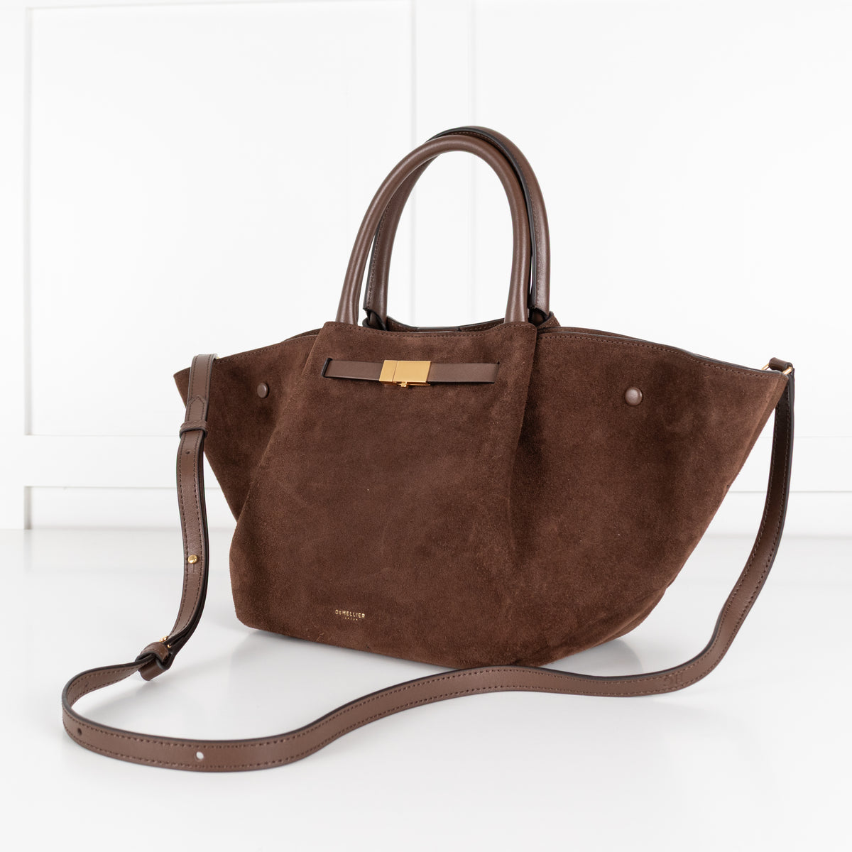 DeMellier The Midi New York Brown Suede Bag