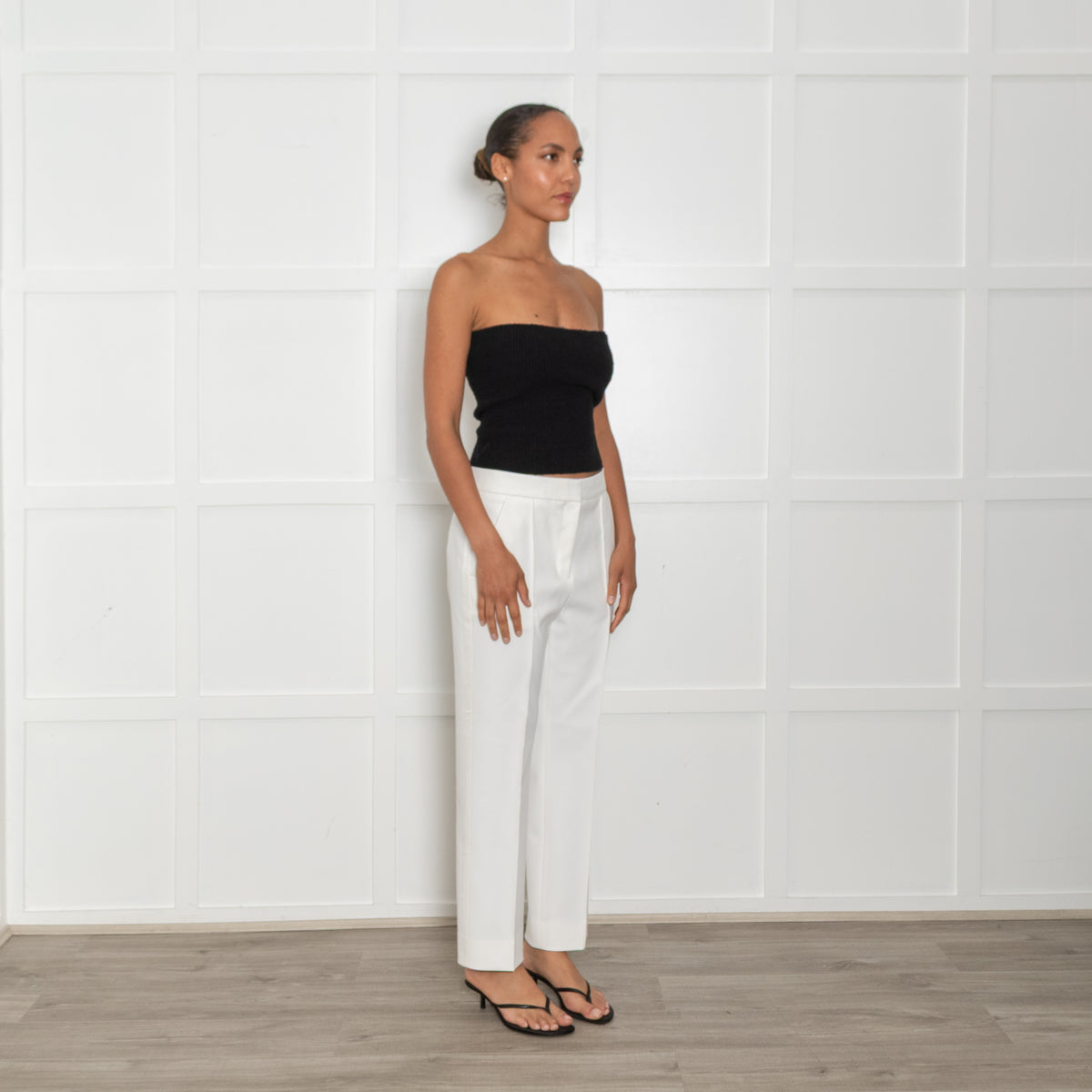 Me + Em Cream Tux Slim Leg Trousers