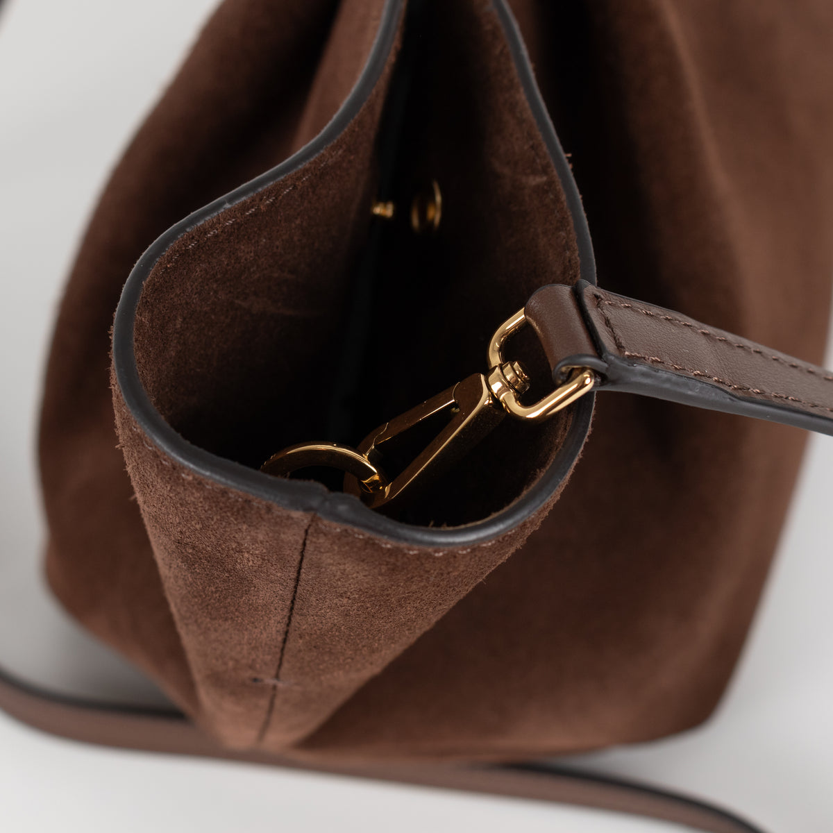 DeMellier The Midi New York Brown Suede Bag