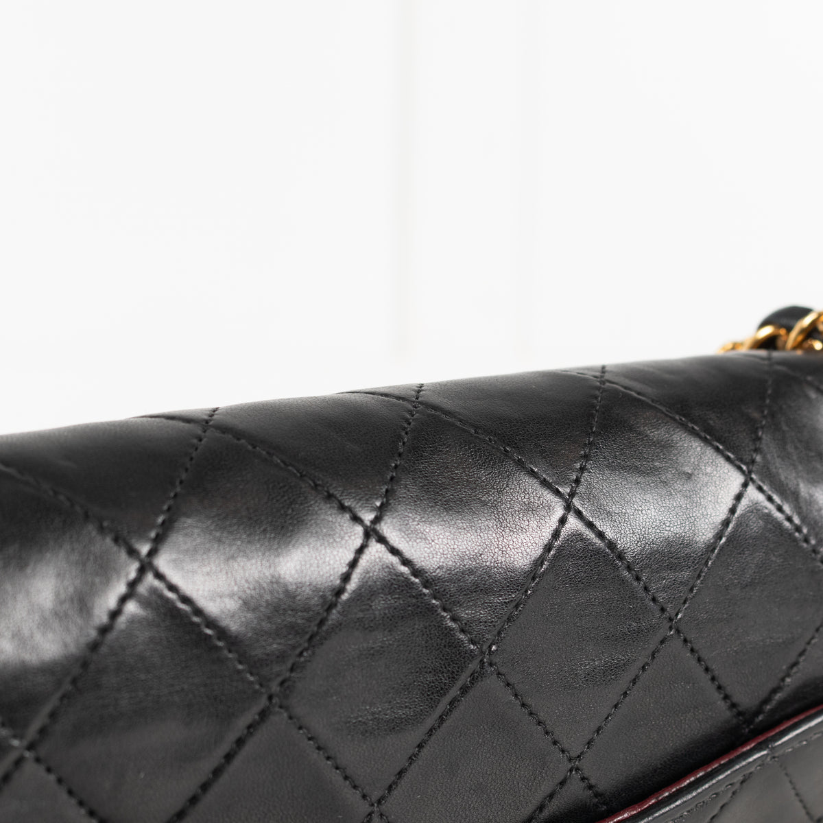 Chanel Vintage Black Lambskin Double Flap Medium Bag with  Gold Hardware