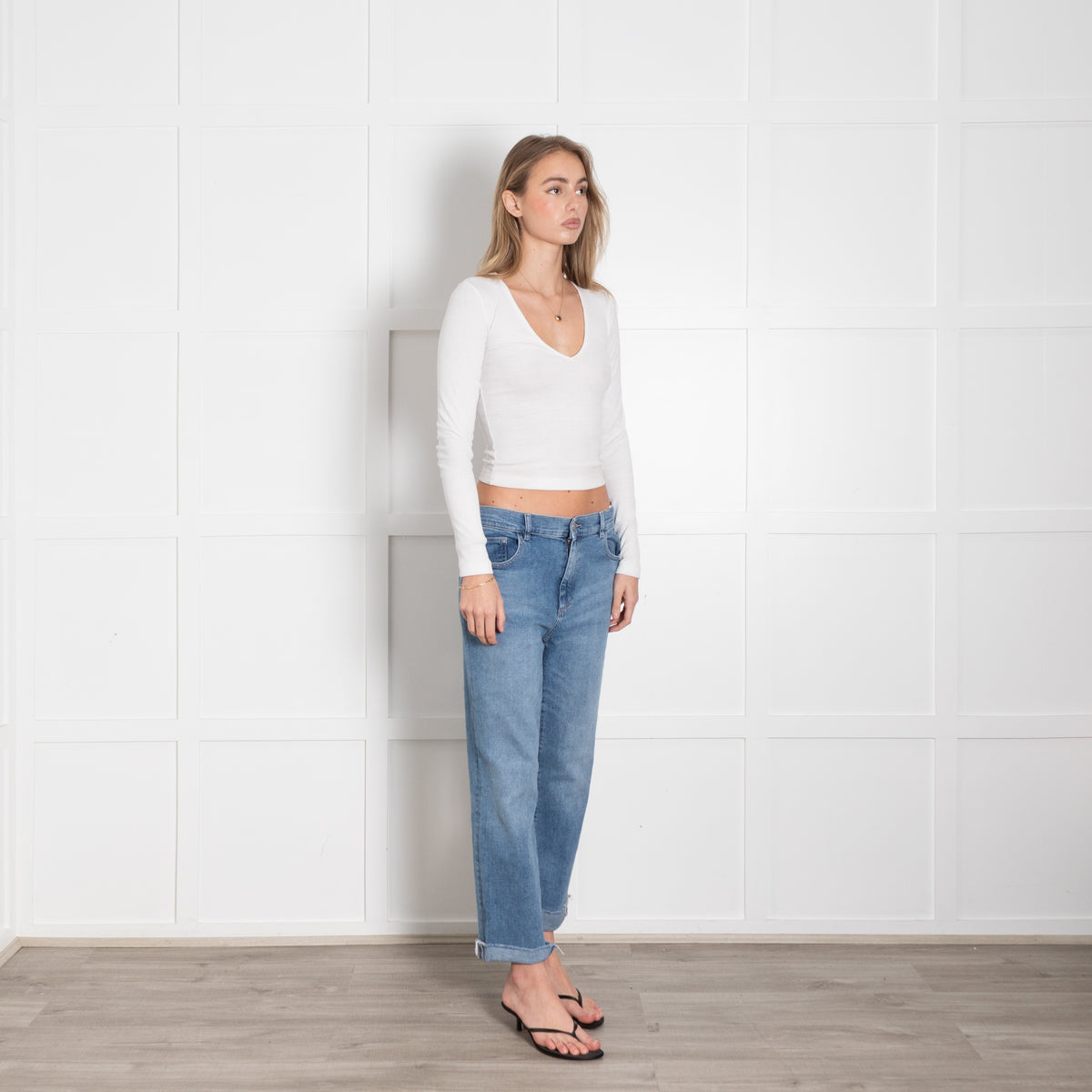 DL1961 Pale Denim Patti Jeans Freyed Hem