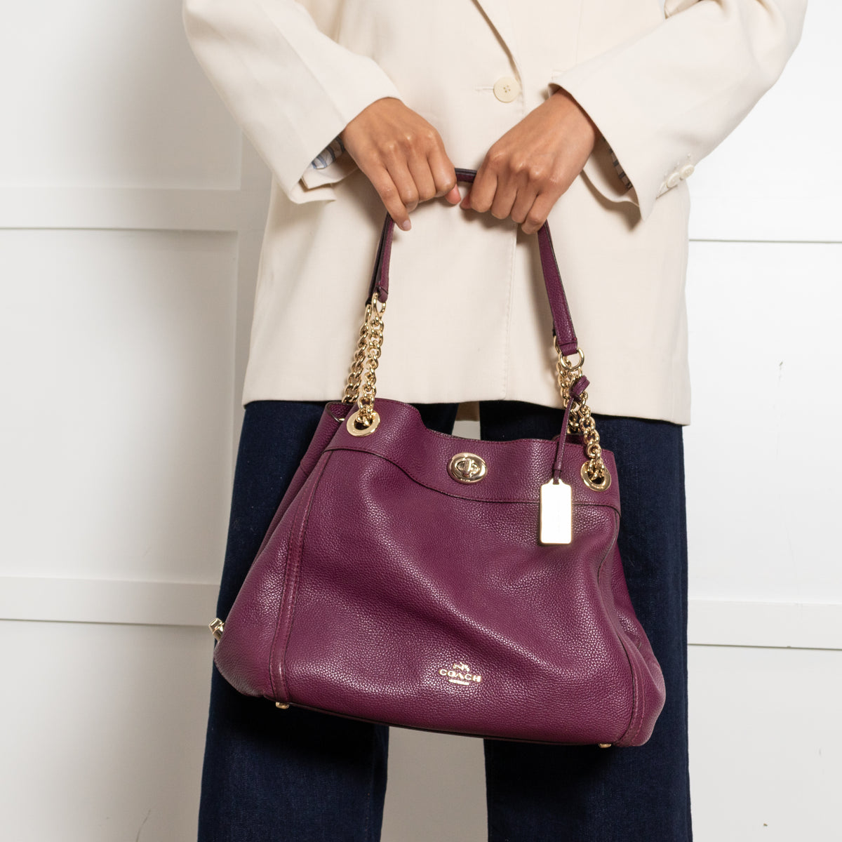 Coach Purple Edie Tote Bag