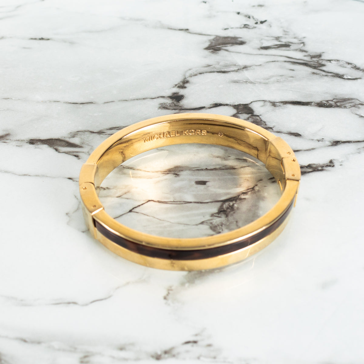 Michael Kors Gold Tortoise Hinge Bangle Bracelet