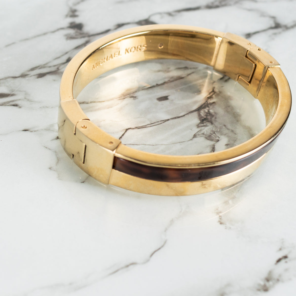 Michael Kors Gold Tortoise Hinge Bangle Bracelet