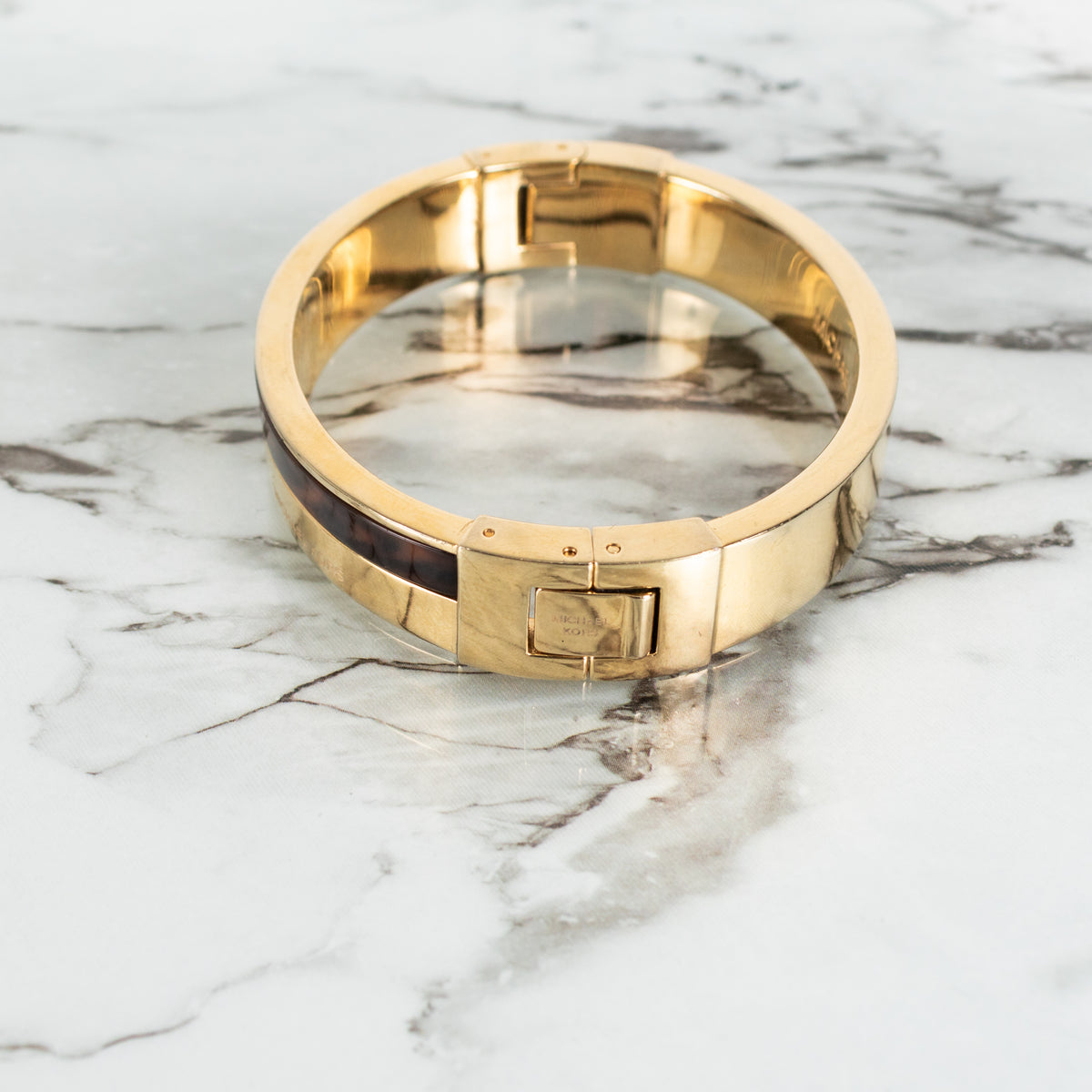 Michael Kors Gold Tortoise Hinge Bangle Bracelet
