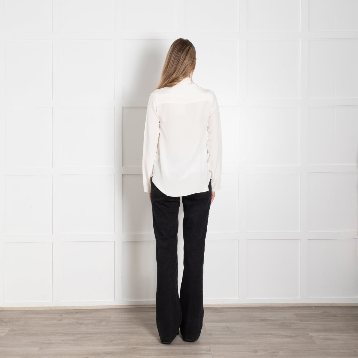 Charlie May Cream Distressed Collar Shirt