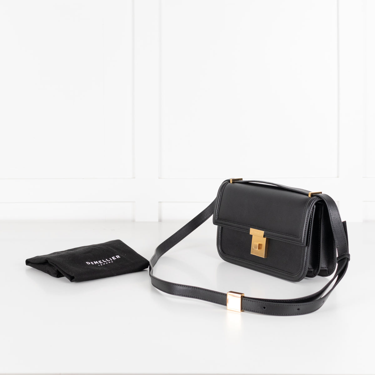DeMellier The Paris Black Leather Crossbody Bag