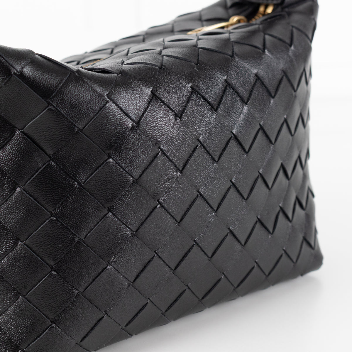 Bottega Veneta Black Intrecciato Mini Wallace Bag