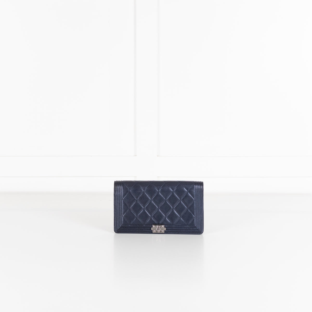 Chanel Navy Blue Leather Boy Wallet