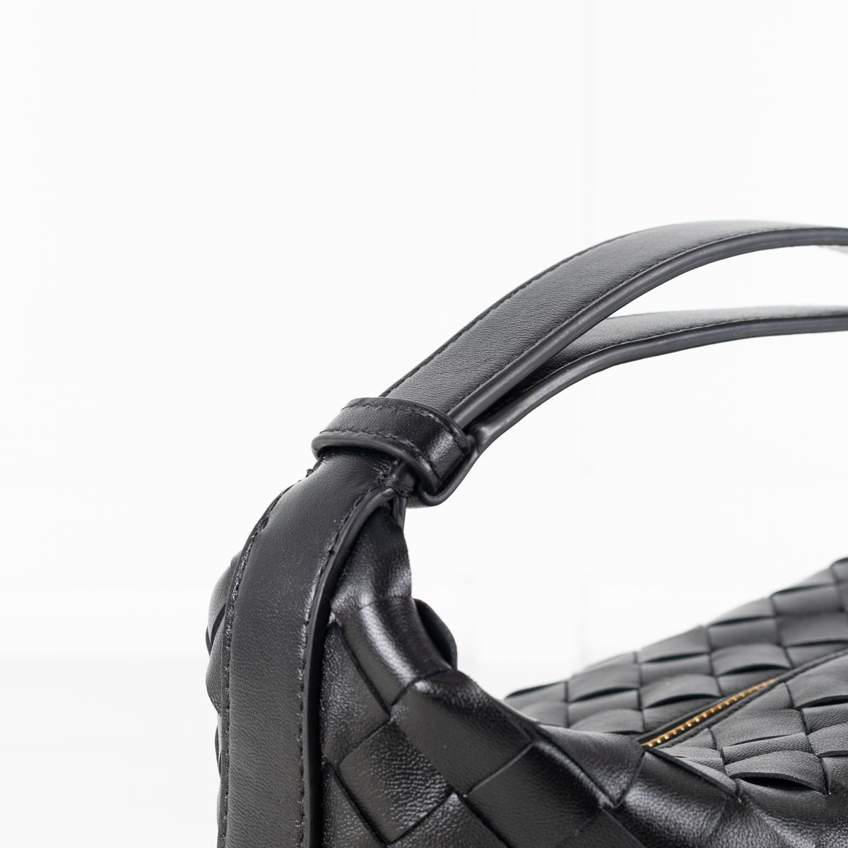 Bottega Veneta Black Intrecciato Mini Wallace Bag