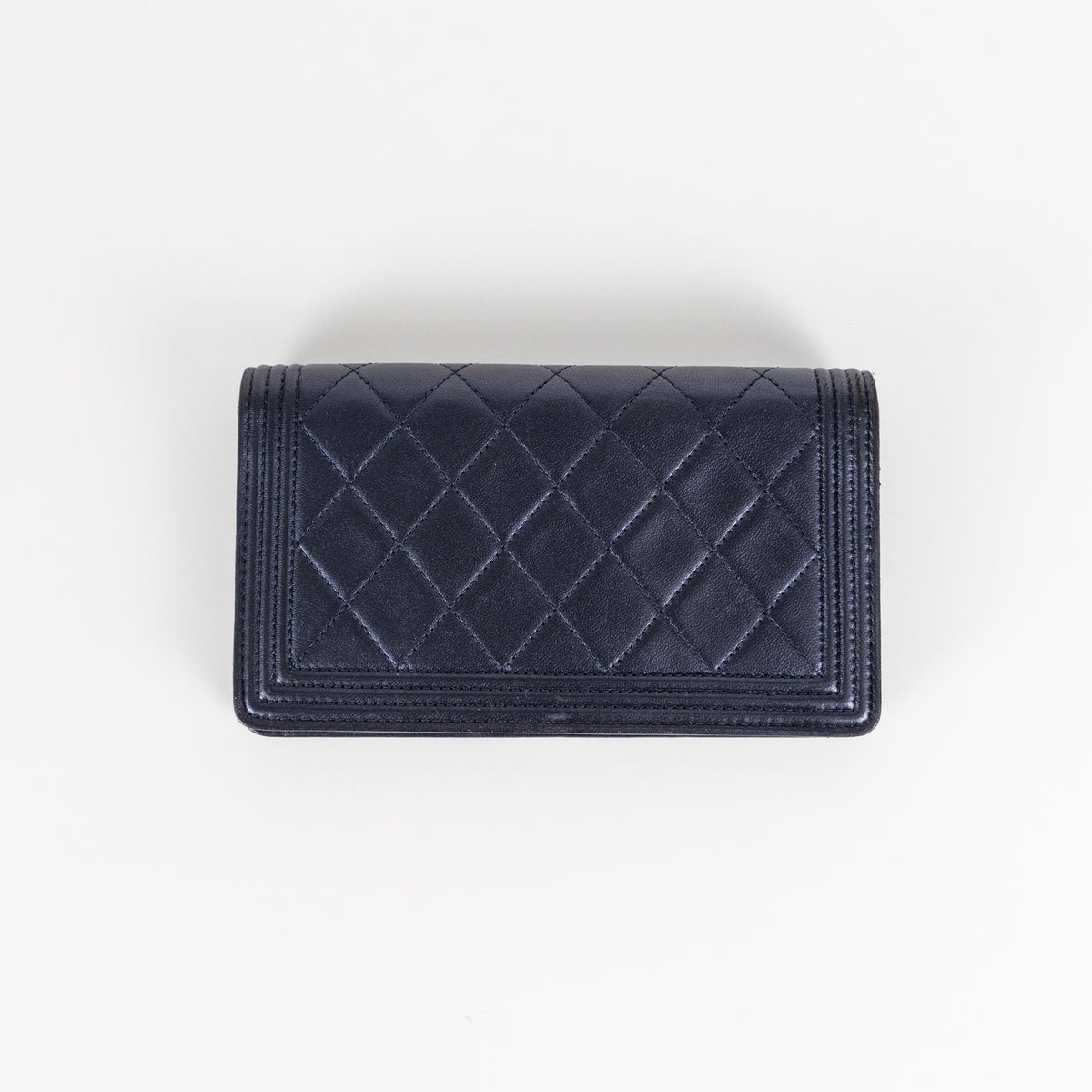 Chanel Navy Blue Leather Boy Wallet