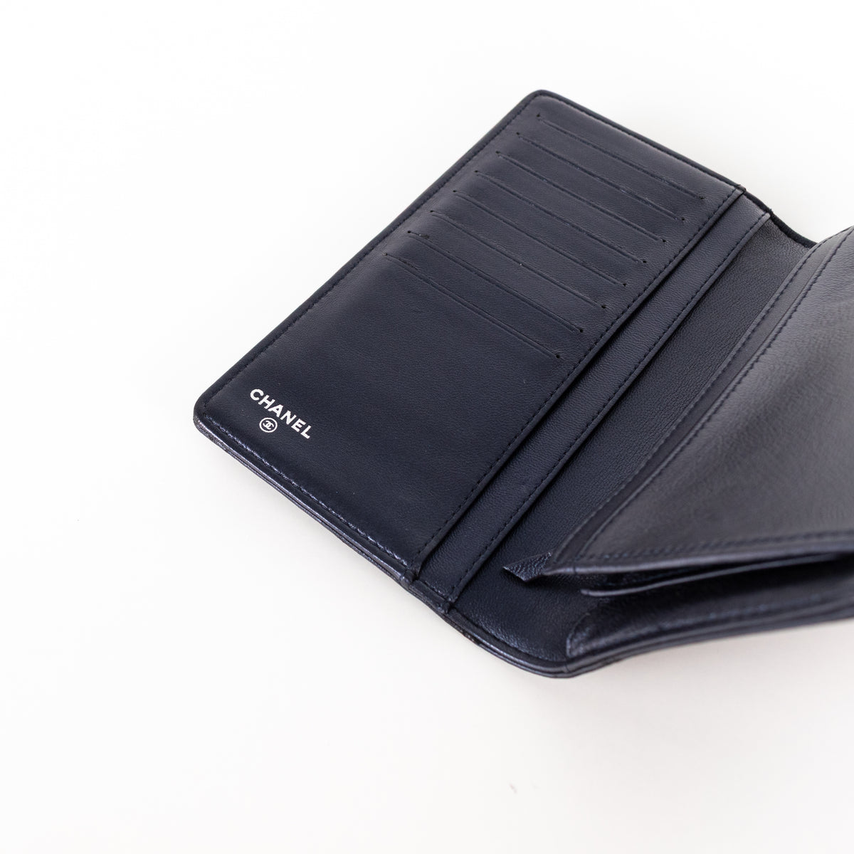 Chanel Navy Blue Leather Boy Wallet