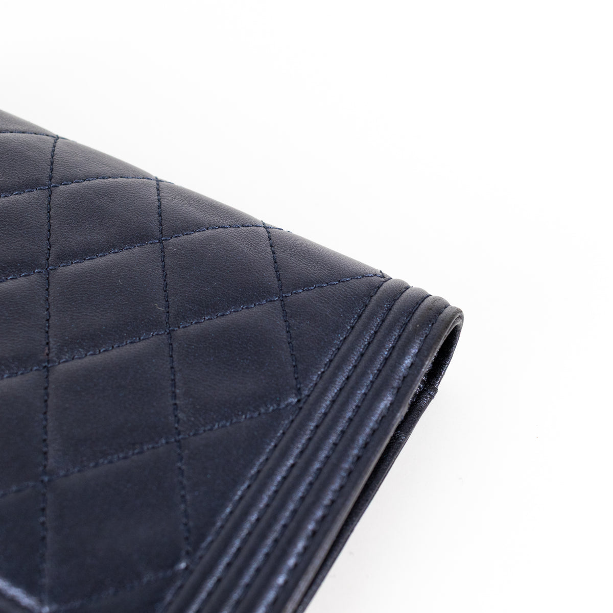 Chanel Navy Blue Leather Boy Wallet