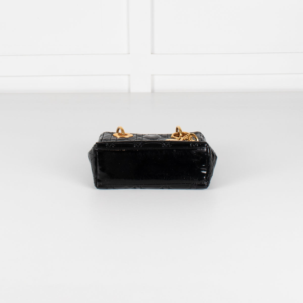 Christian Dior Black Patent Vintage Mini Lady Dior