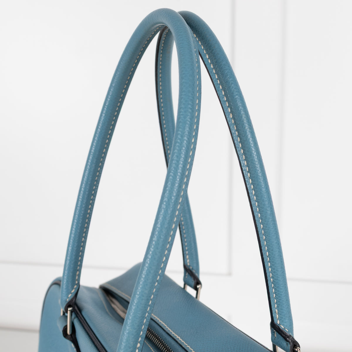 Hermes Blue Plume Epsom Leather Handbag
