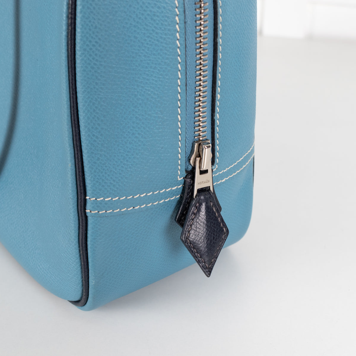 Hermes Blue Plume Epsom Leather Handbag