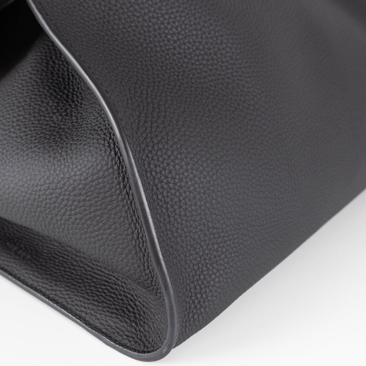 The Row Black Pebbled Leather Margaux 17 Bag