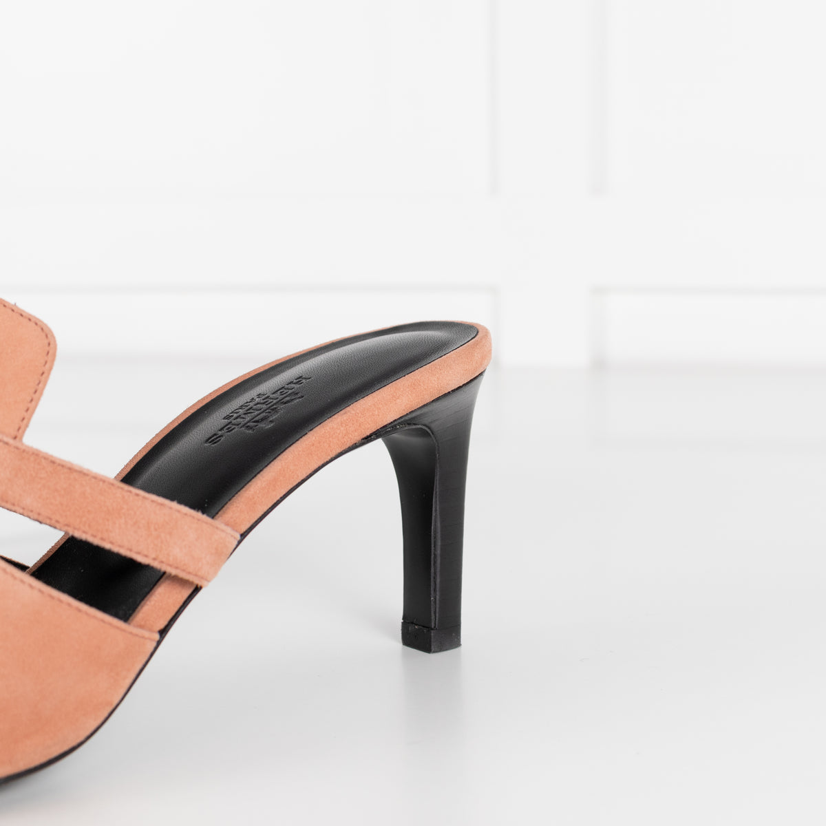 Hermes Blush Pink Suede Cute Heeled Sandals