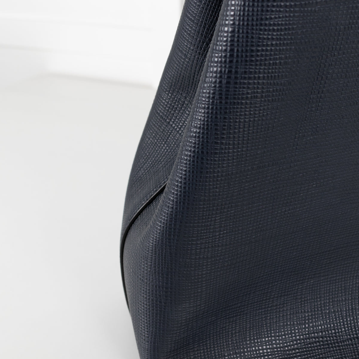 Smythson Ludlow Navy Textured Leather Top Handle Tote Bag