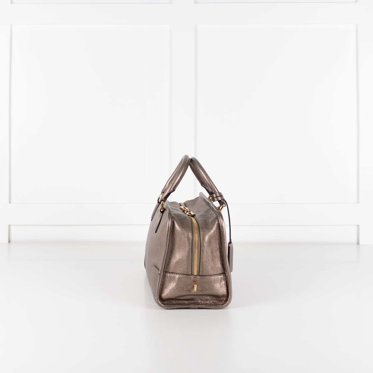 Side profile of Loewe Gold Tone Amazona Bag