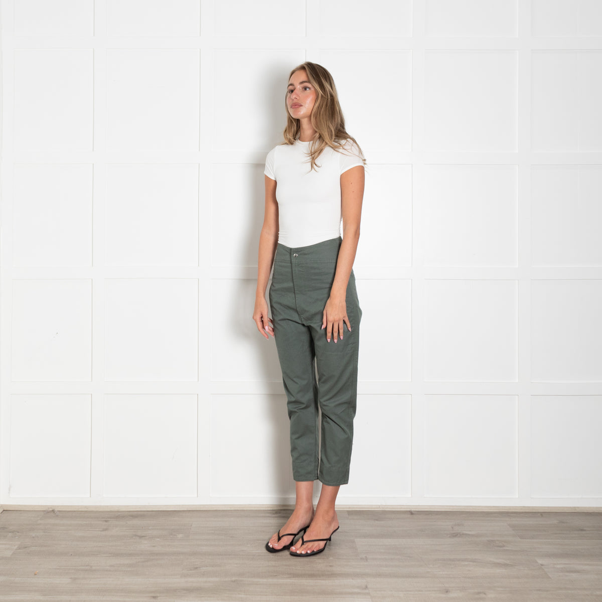 Isabel Marant Etoile Green Cotton Detailed Pocket Trousers