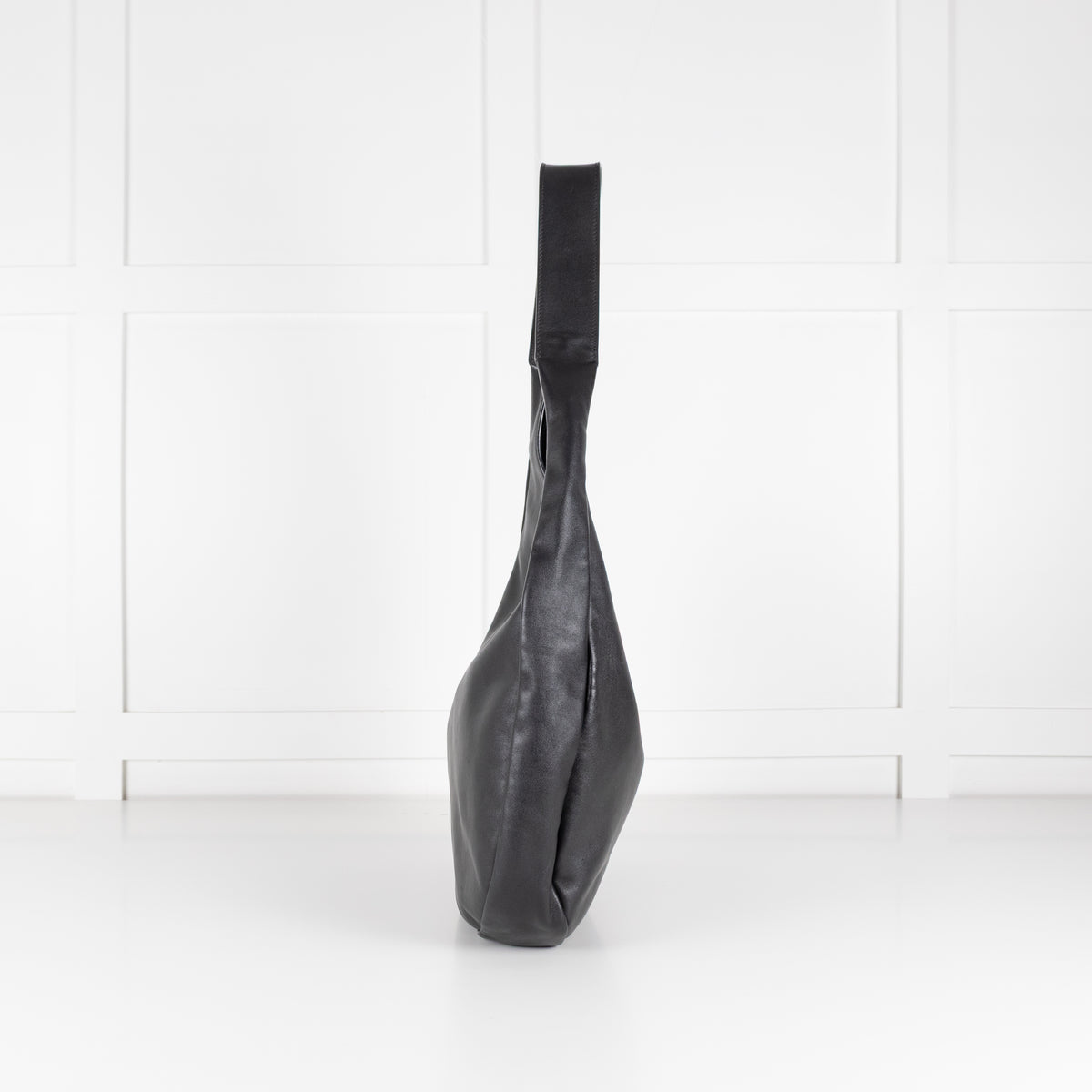 Miu Miu Black Leather Logo Hobo Bag