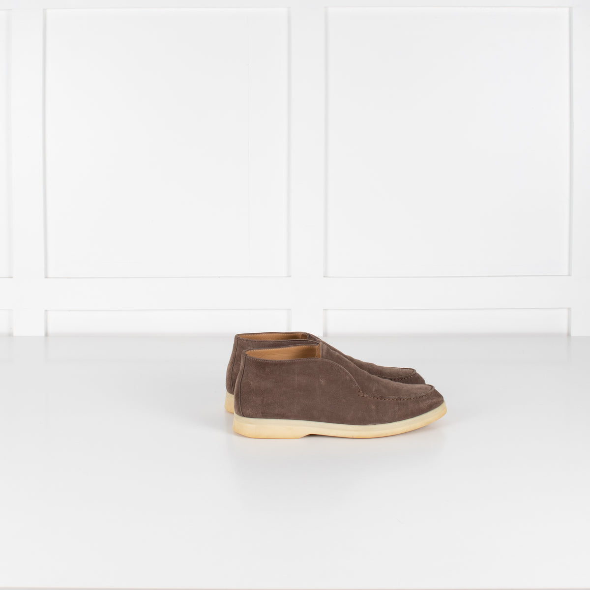 Loro Piana Beige Suede Open Walk Ankle Boots