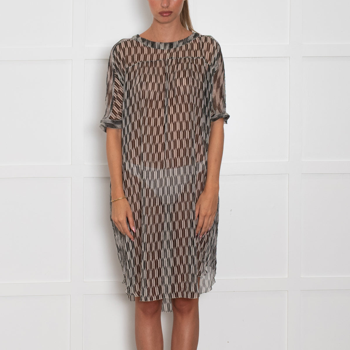 Isabel Marant Etoile Black White Geometric Print Tunic Dress