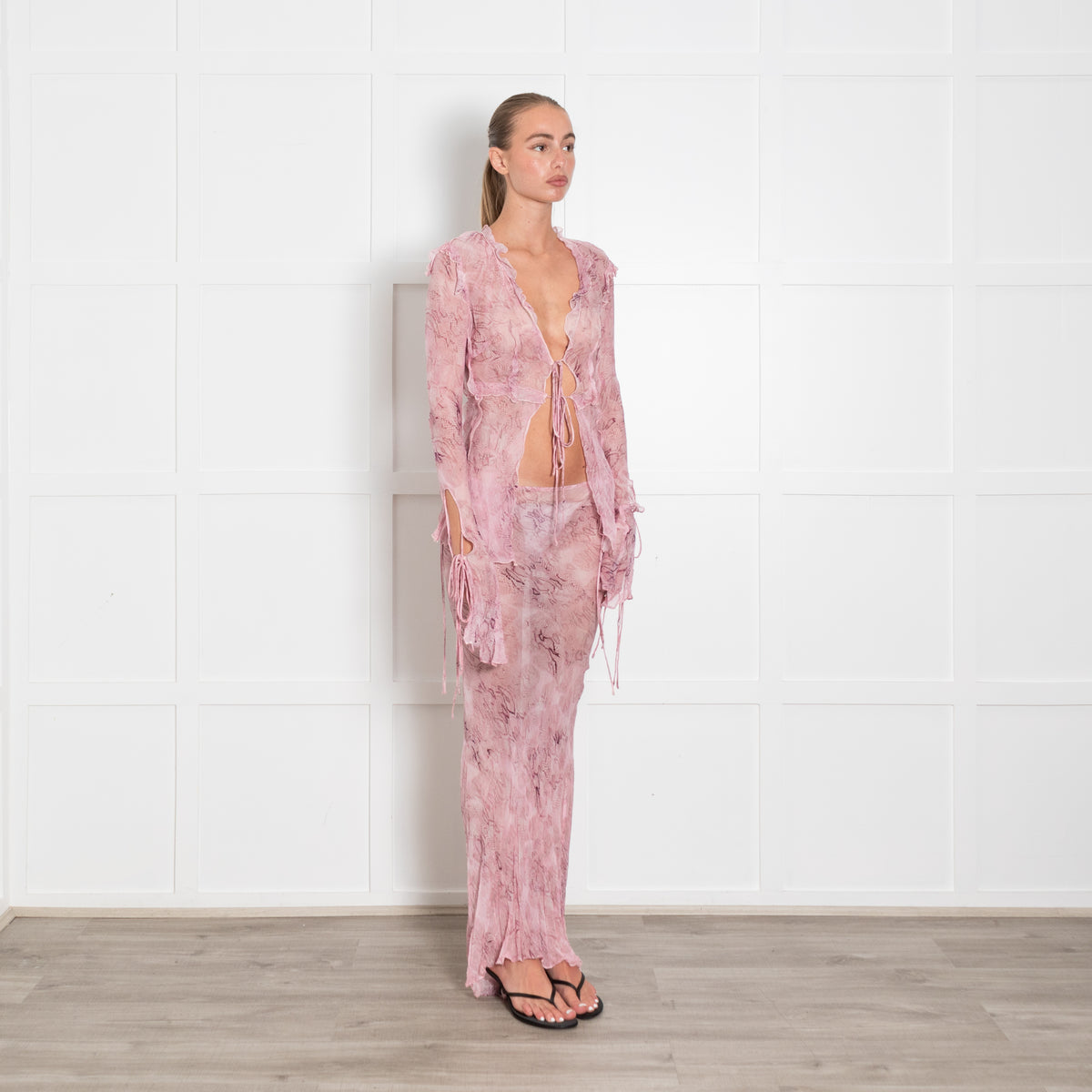 Rat & Boa Pale Pink Cobra Maxi Skirt