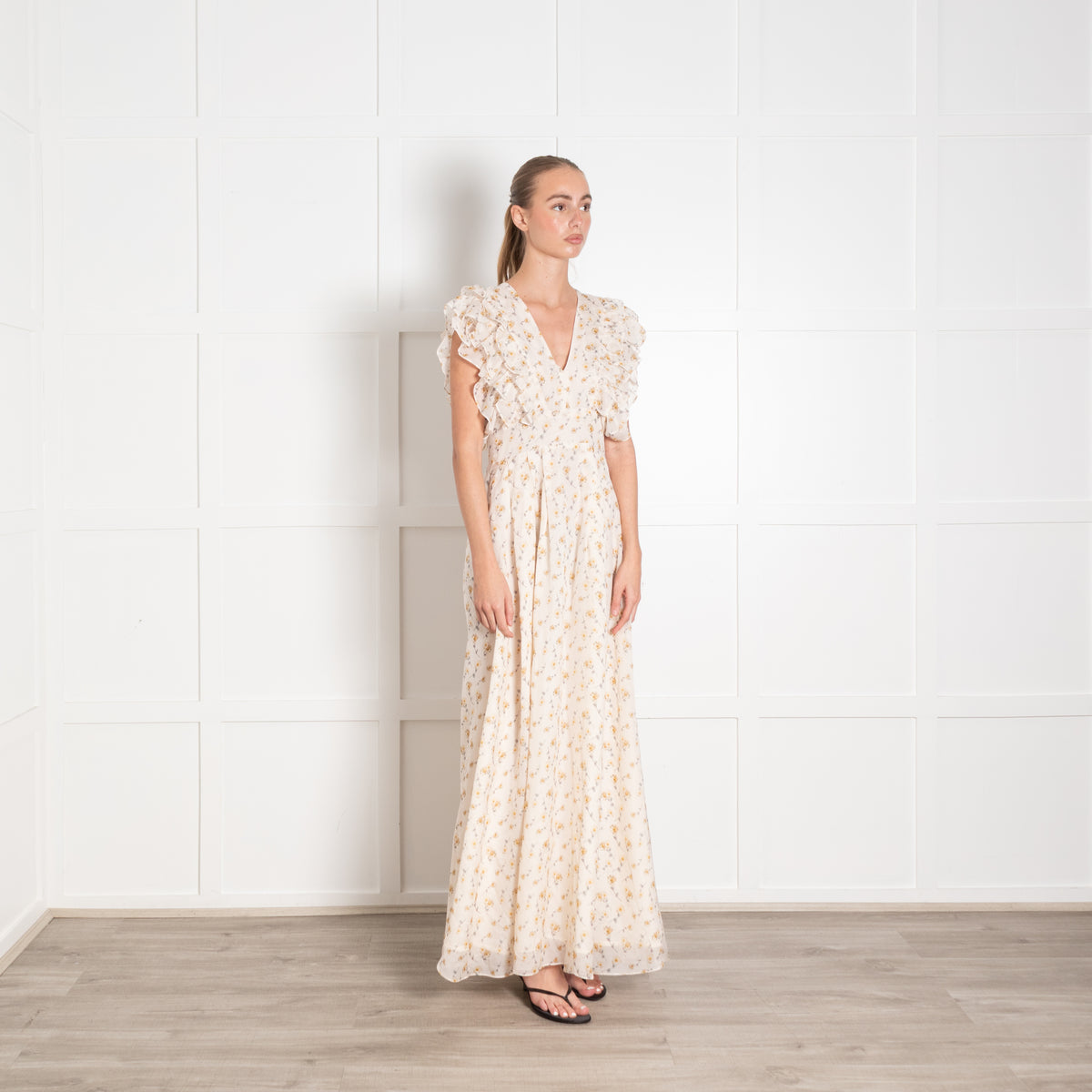 Ridley London Silk Daisy Print Midi Dress