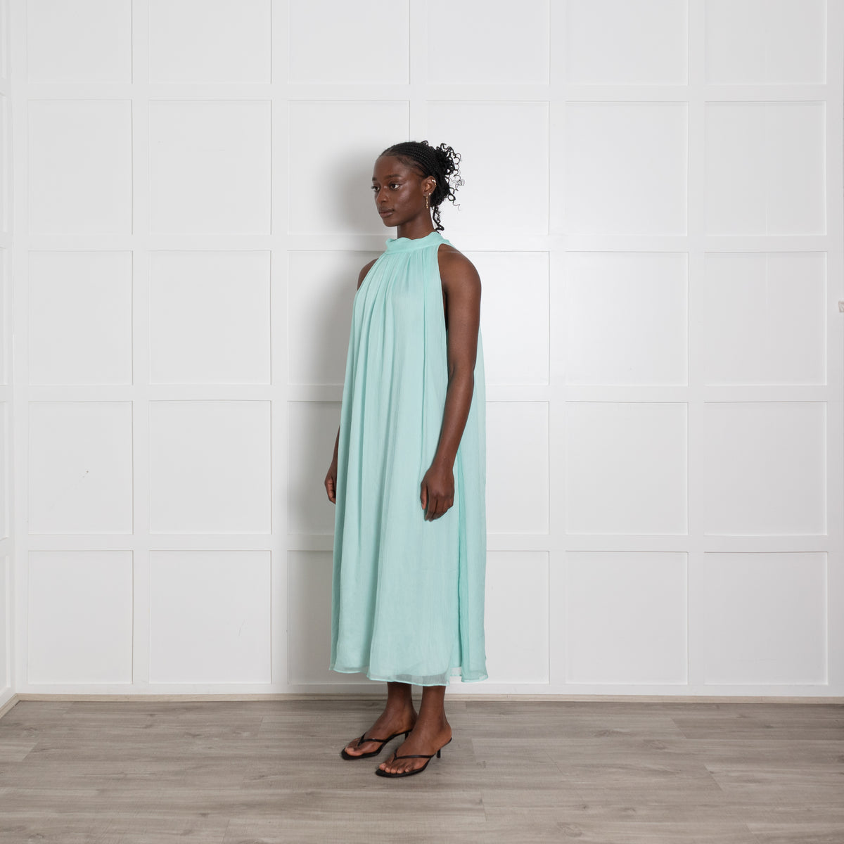 Rotate Turquoise Halterneck Midi Dress