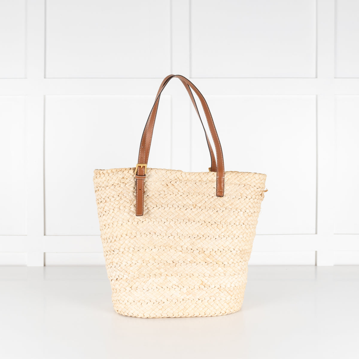 Tory Burch Raffia Tan Handle Tote Bag