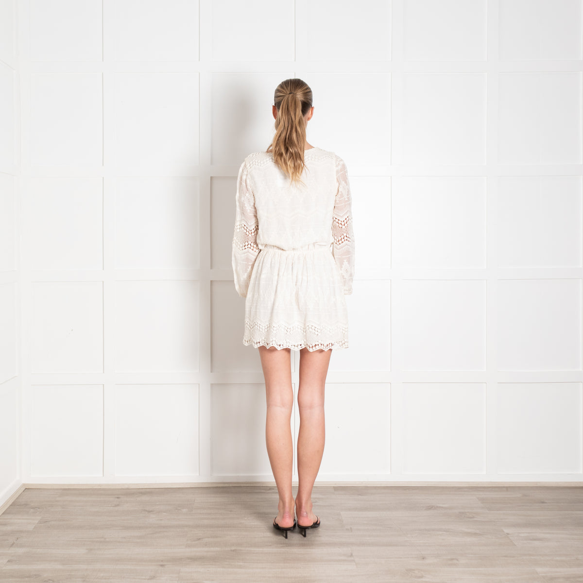 Joie Broderie Cream Mini Dress