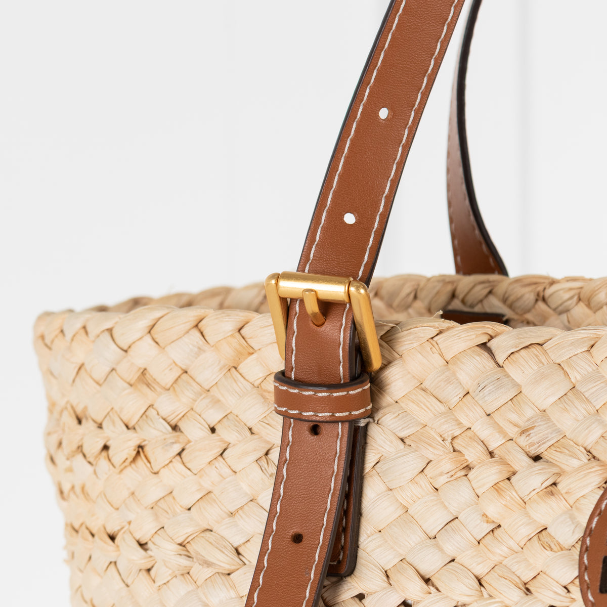Tory Burch Raffia Tan Handle Tote Bag