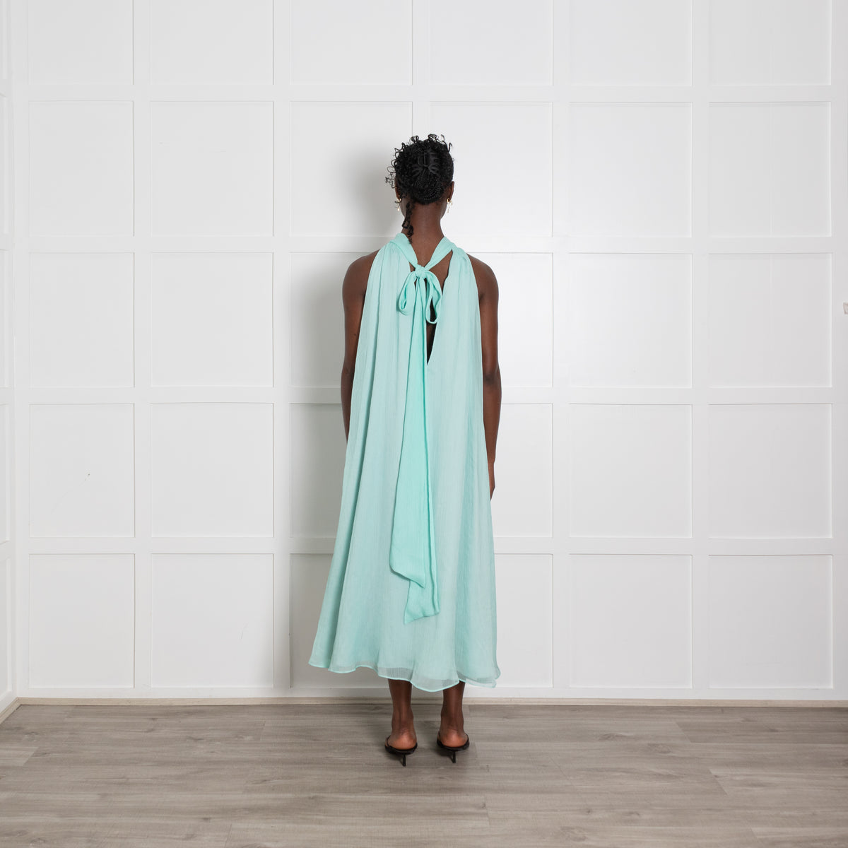 Rotate Turquoise Halterneck Midi Dress