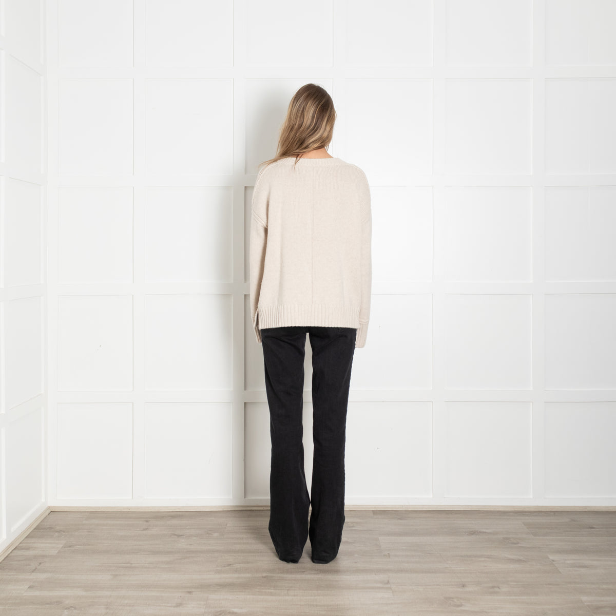 La Ligne Henley Oatmeal 3/4 Button Cashmere Jumper