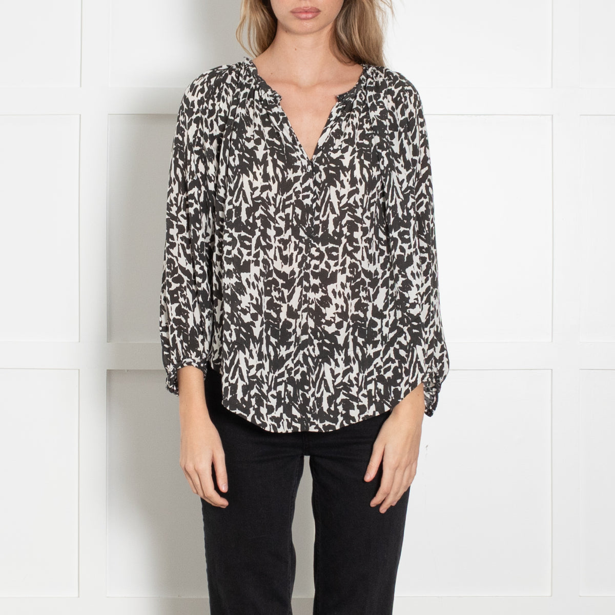 Isabel Marant Black And White Patterned Top