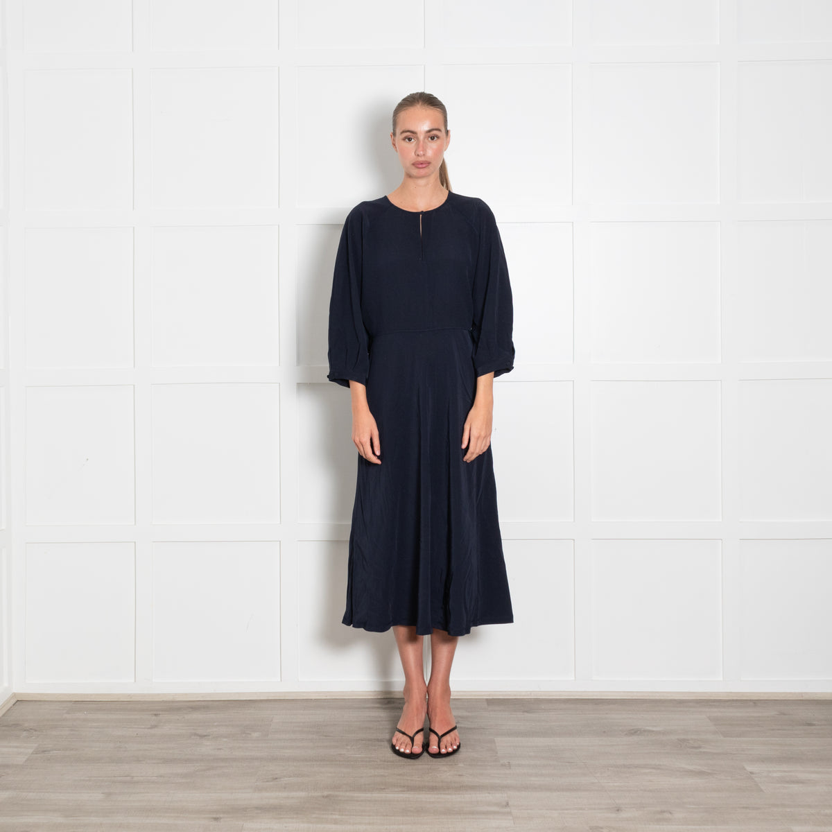 Wyse London Blue Batwing Midi Dress