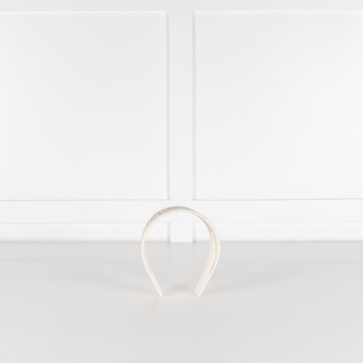 Dior Oblique White and Gold Wide Headband