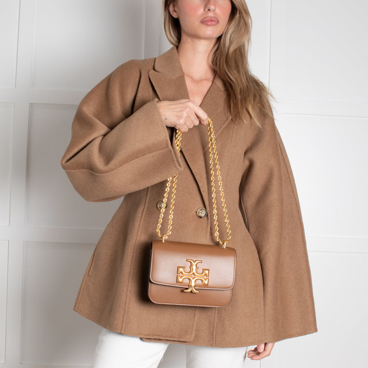 Tory Burch Tan Leather Small Eleanor Bag