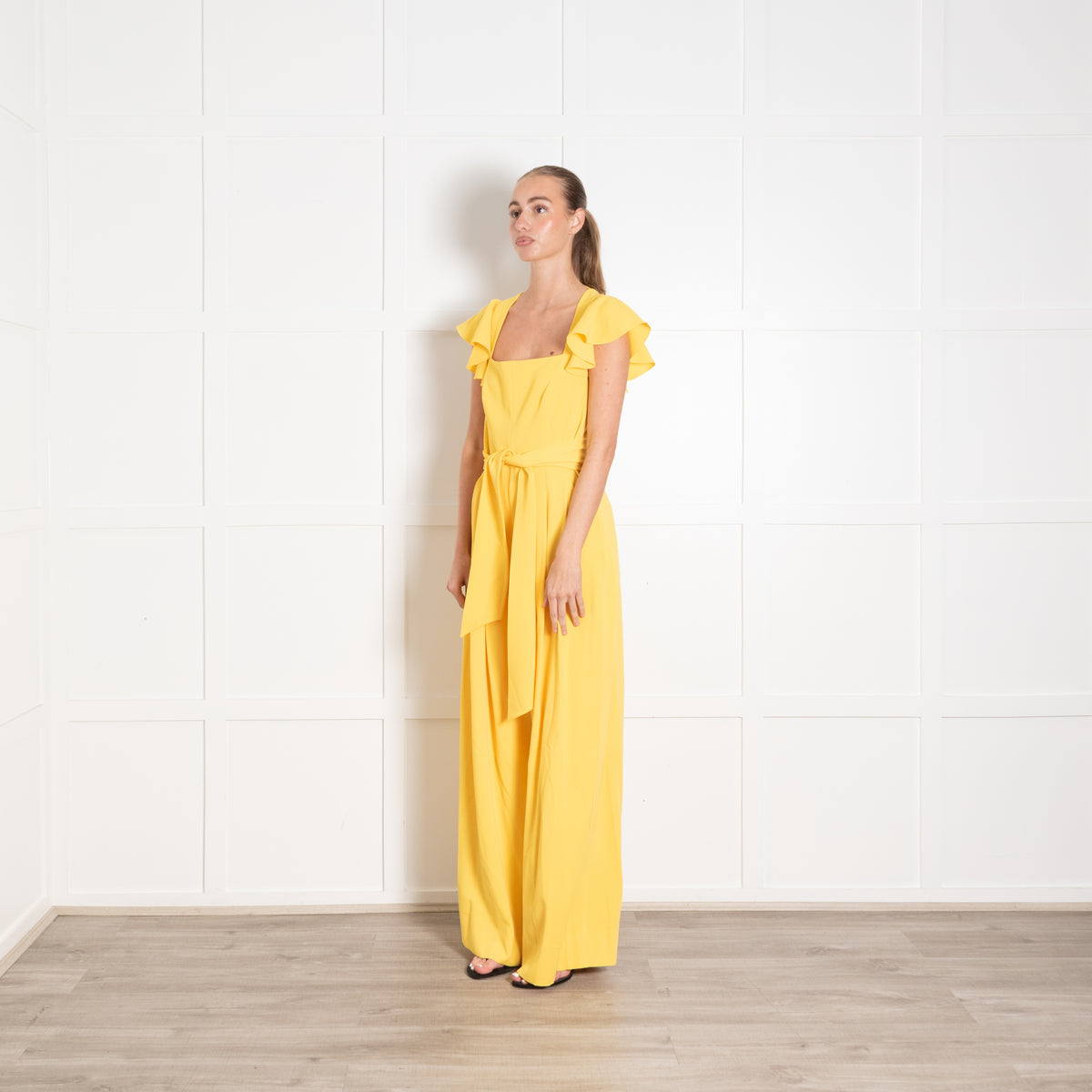 Me + Em Yellow Frill Sleeve Jumpsuit