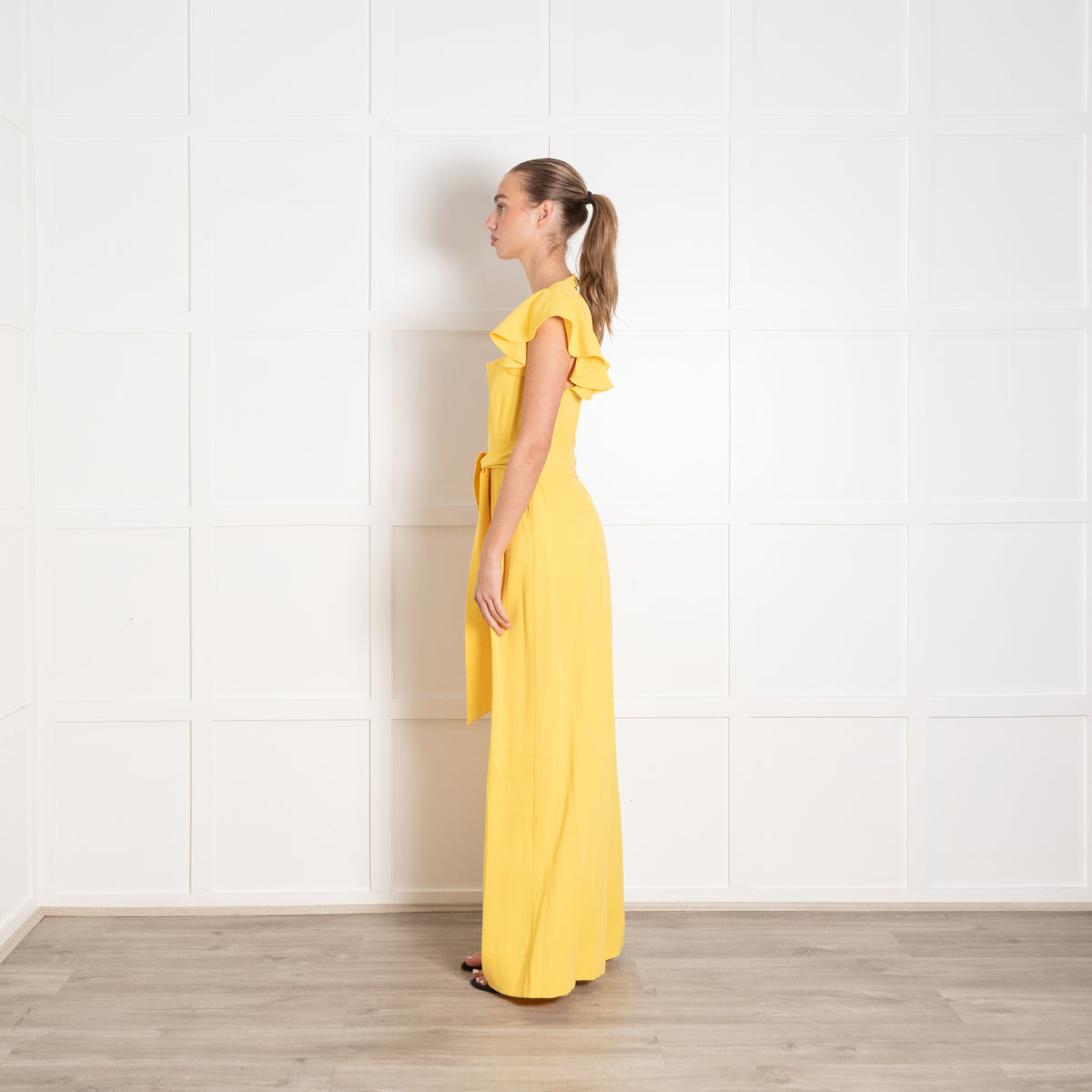 Me + Em Yellow Frill Sleeve Jumpsuit