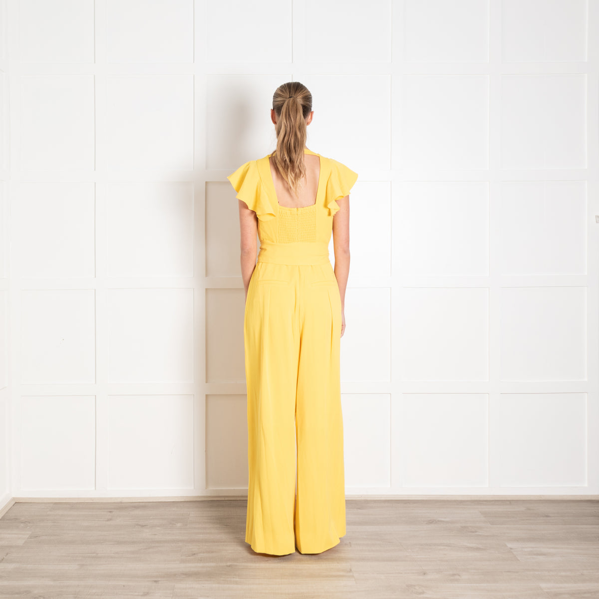 Me + Em Yellow Frill Sleeve Jumpsuit