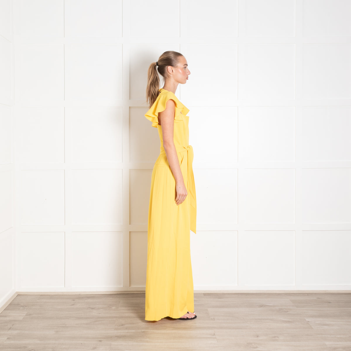 Me + Em Yellow Frill Sleeve Jumpsuit