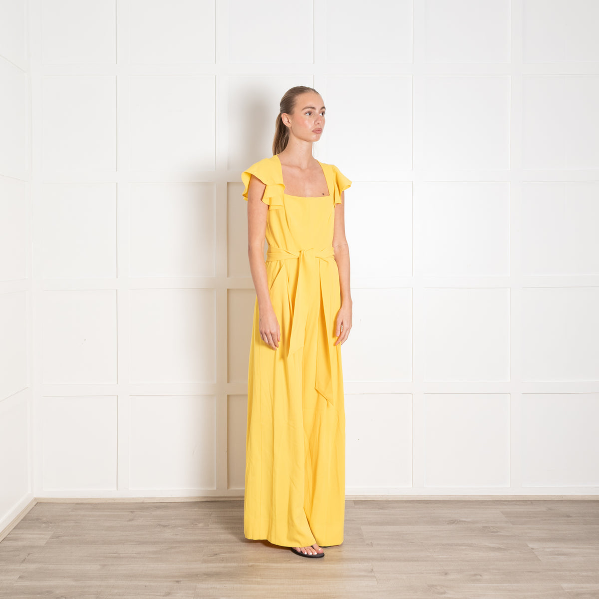 Me + Em Yellow Frill Sleeve Jumpsuit