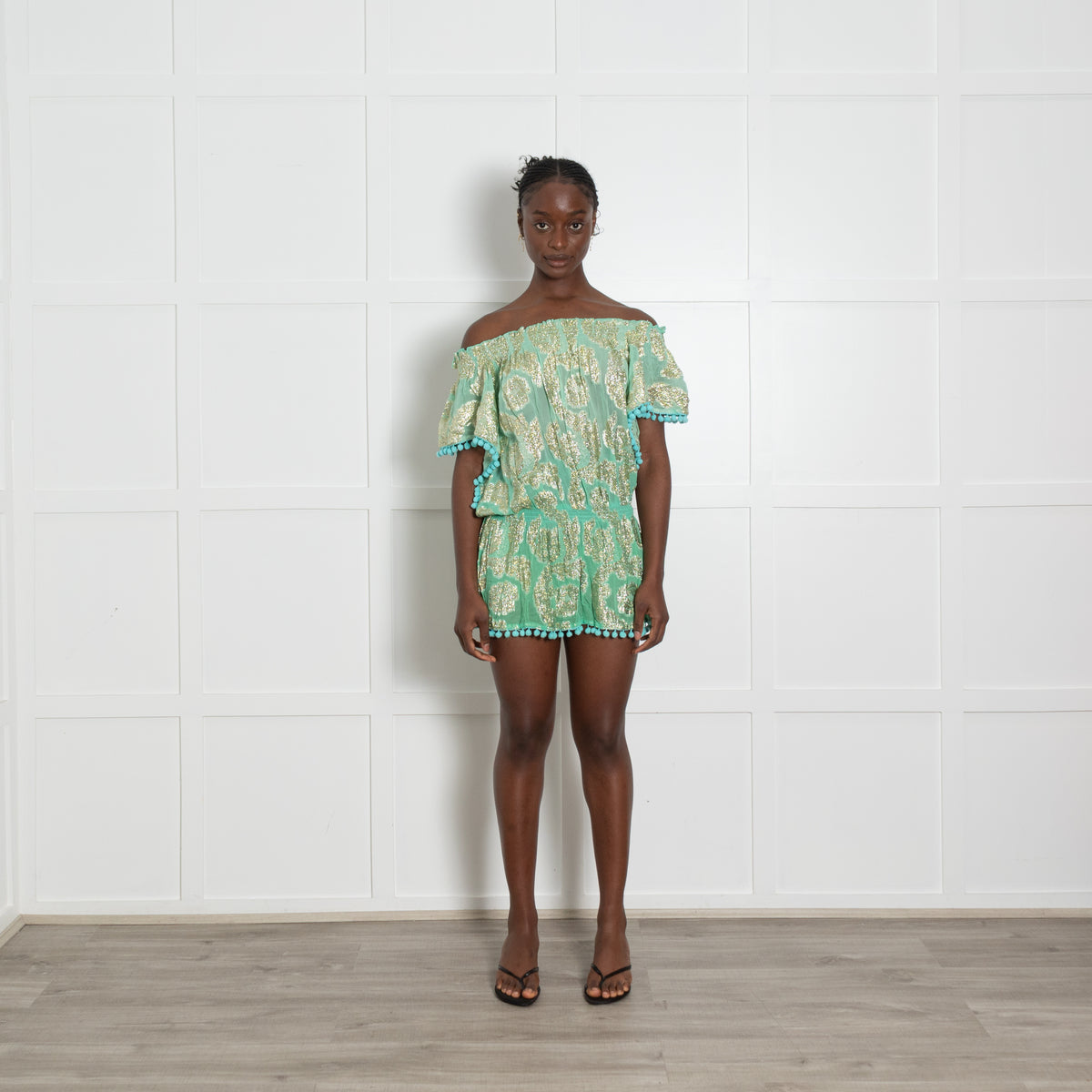 Miss June Green Drop Waist Cover Up