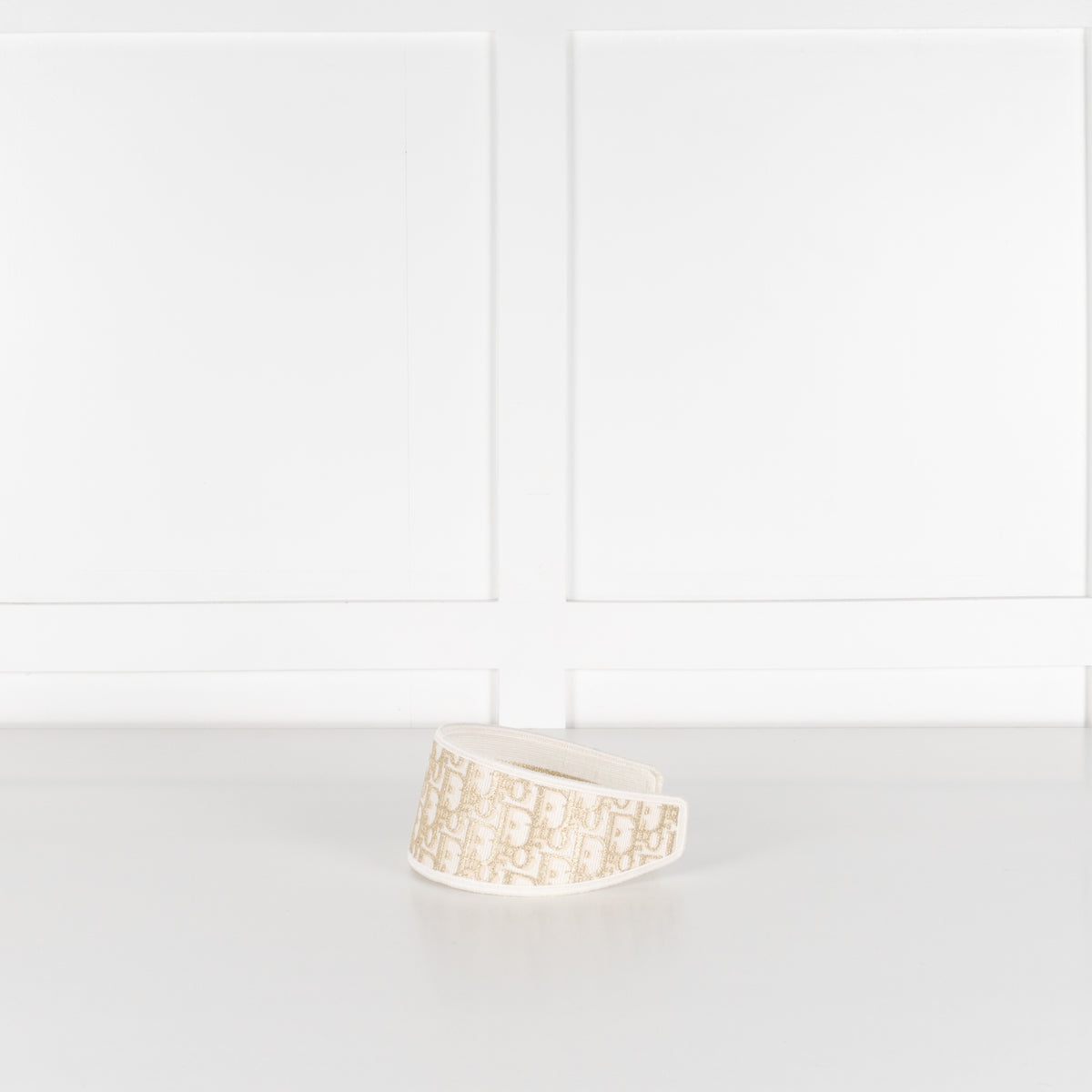 Dior Oblique White and Gold Wide Headband