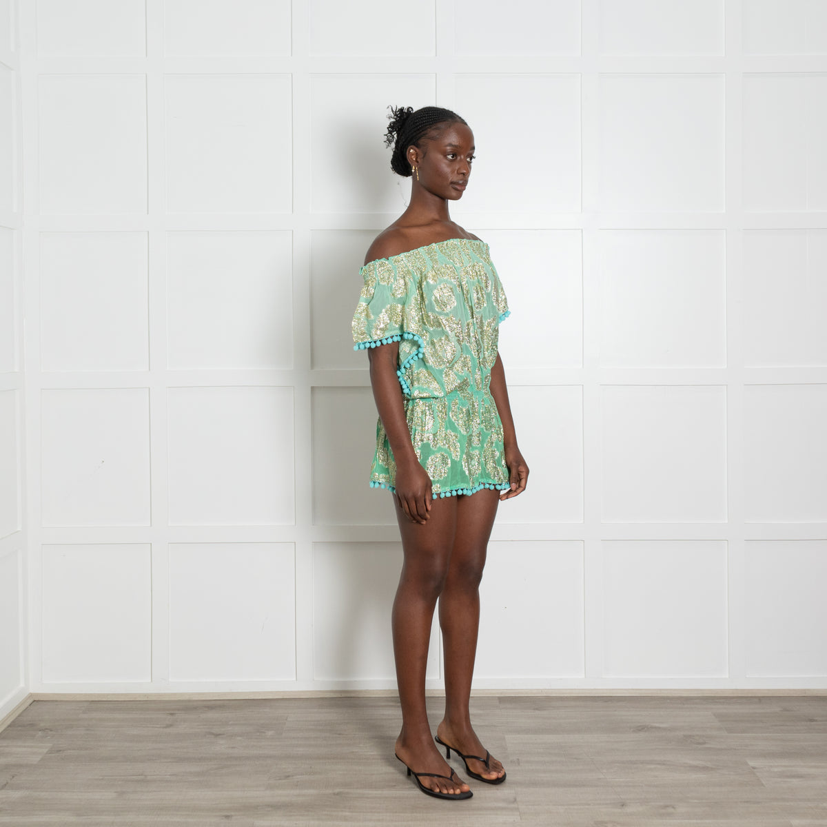 Miss June Green Drop Waist Cover Up