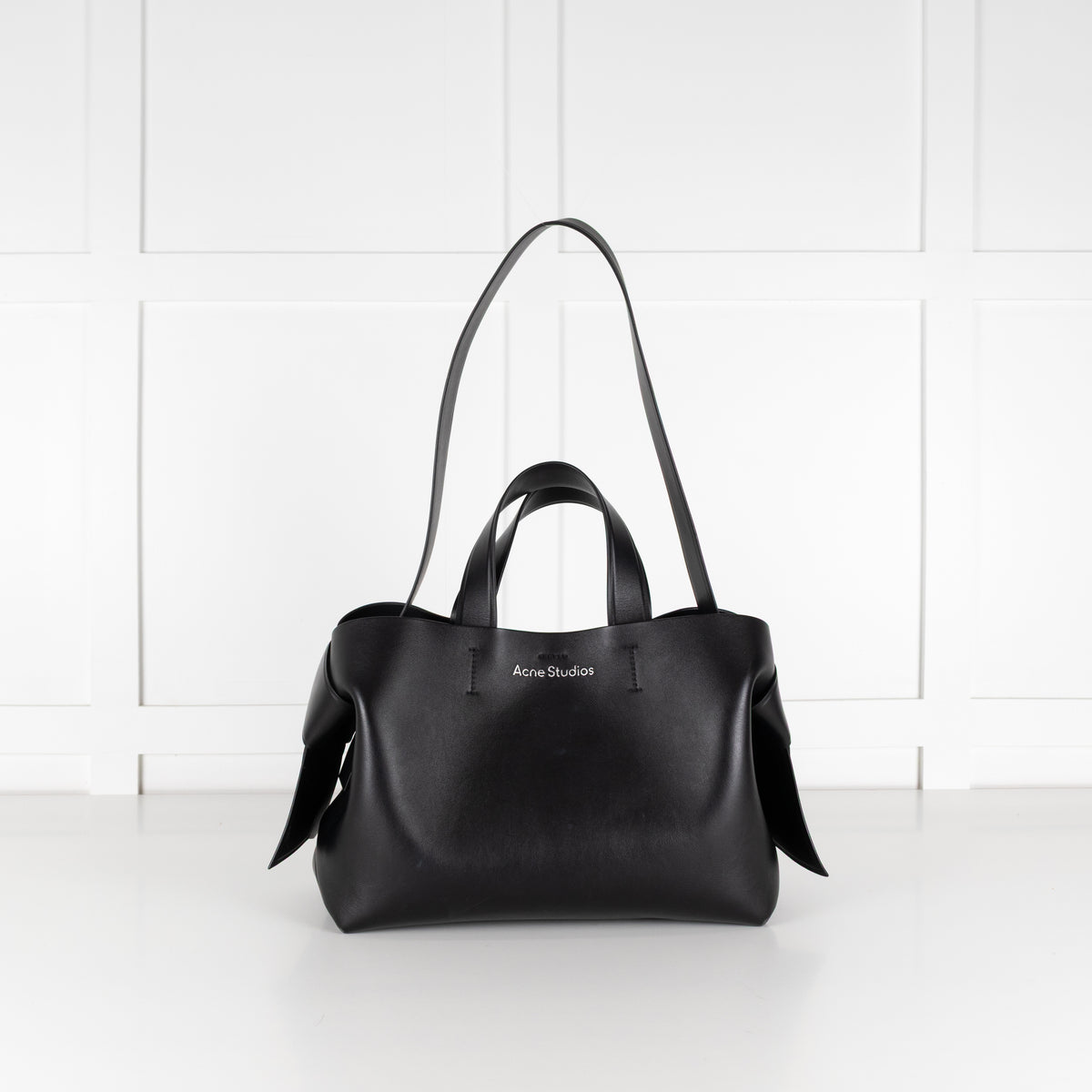 Acne Studios Black Leather Musubi Knot Tote