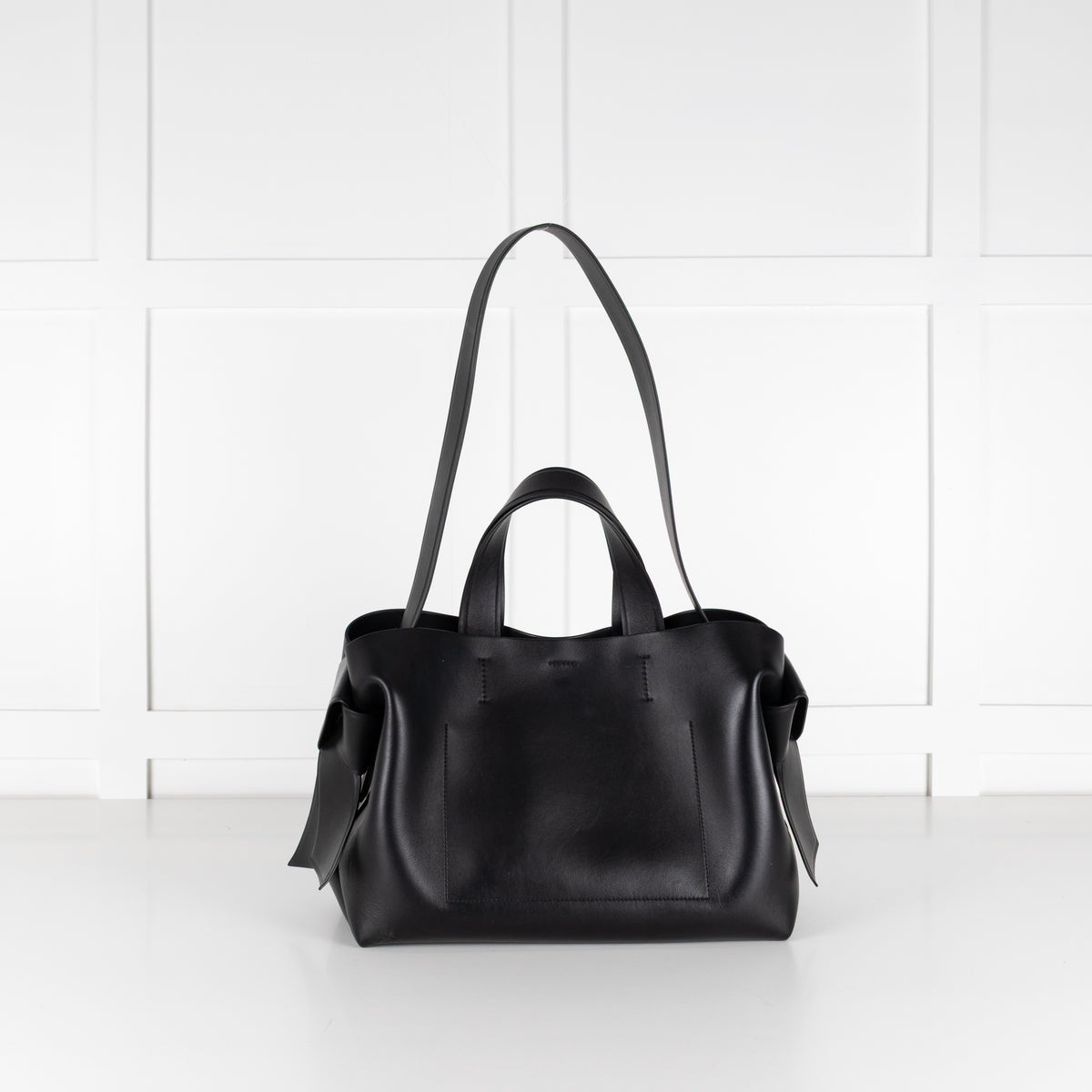 Acne Studios Black Leather Musubi Knot Tote